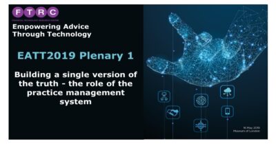 EATT 2019 Plenary Session 1: Building a single version of the truth – the role of the practice management system