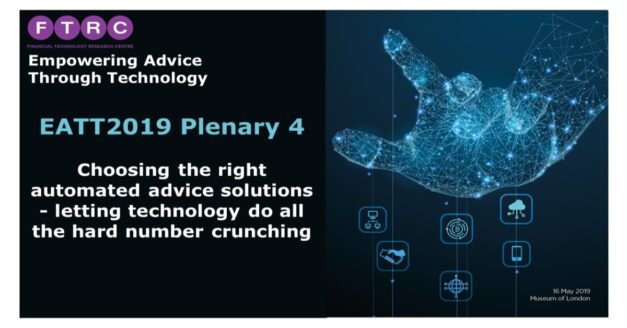 EATT2019 Plenary Session 4: Choosing the right automated advice solutions – letting technology do all the hard number crunching